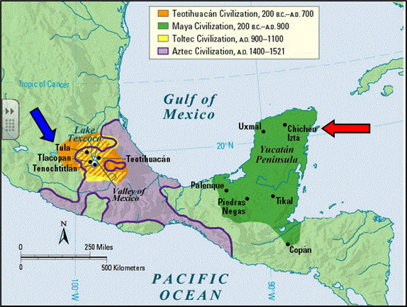 toltec civilization map